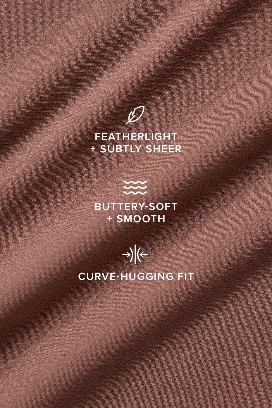 Asymmetric Sheer Glow Long Sleeve - Chestnut Female Product Image