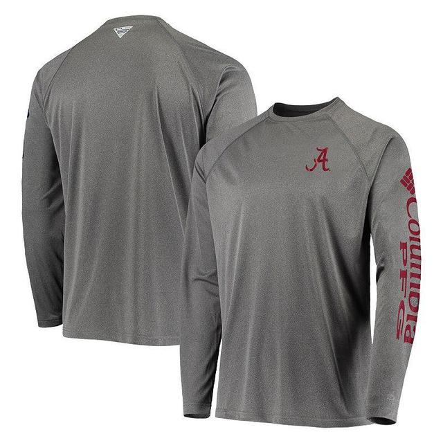 Mens Columbia Charcoal Alabama Crimson Tide Terminal Tackle Omni-Shade Raglan Long Sleeve T-Shirt Product Image