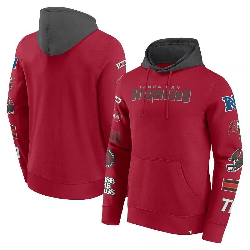 Mens Fanatics /Pewter Tampa Bay Buccaneers Patched Out Pullover Hoodie Product Image