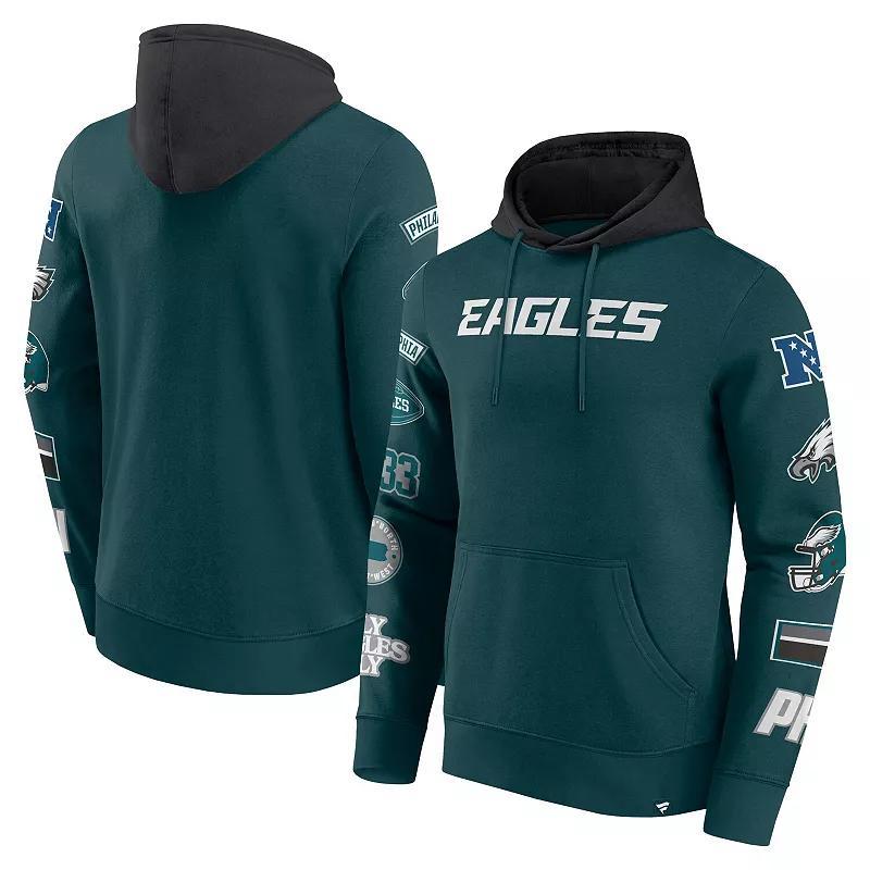 Mens Fanatics Midnight /Black Philadelphia Eagles Patched Out Pullover Hoodie Product Image