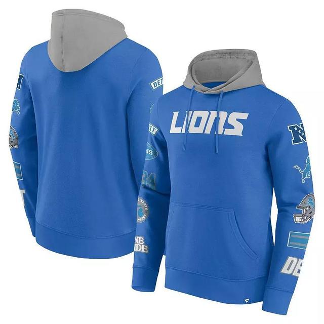 Mens Fanatics /Gray Detroit Lions Patched Out Pullover Hoodie Product Image