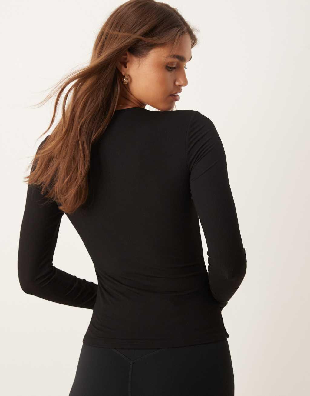 Tala 365 Sculpting Lounge long sleeve top in black Product Image