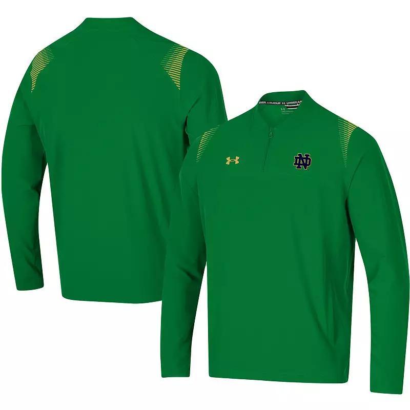 Mens Under Armour Notre Dame Fighting Irish 2021 Sideline Motivate Quarter-Zip Jacket Blue Product Image