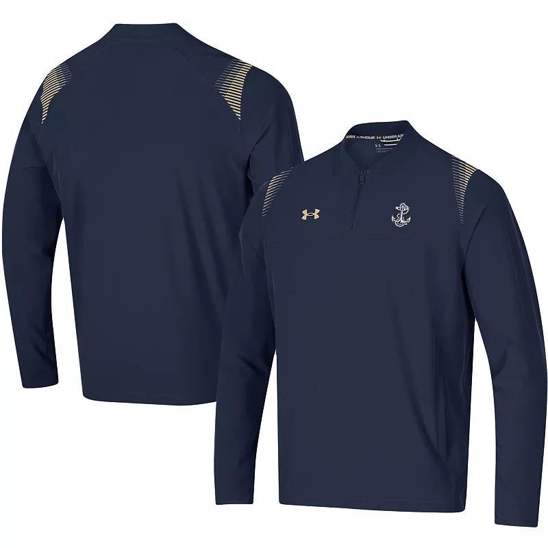 Mens Under Armour Midshipmen 2021 Sideline Motivate Quarter-Zip Top Blue Product Image