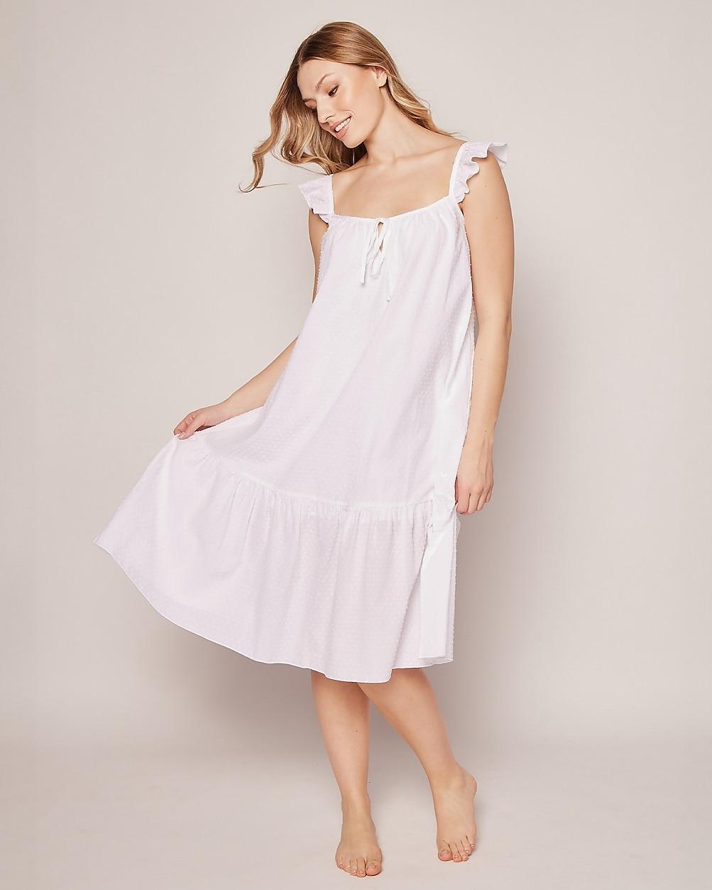 Petite Plume™ women's nightgown in Swiss-dot Product Image