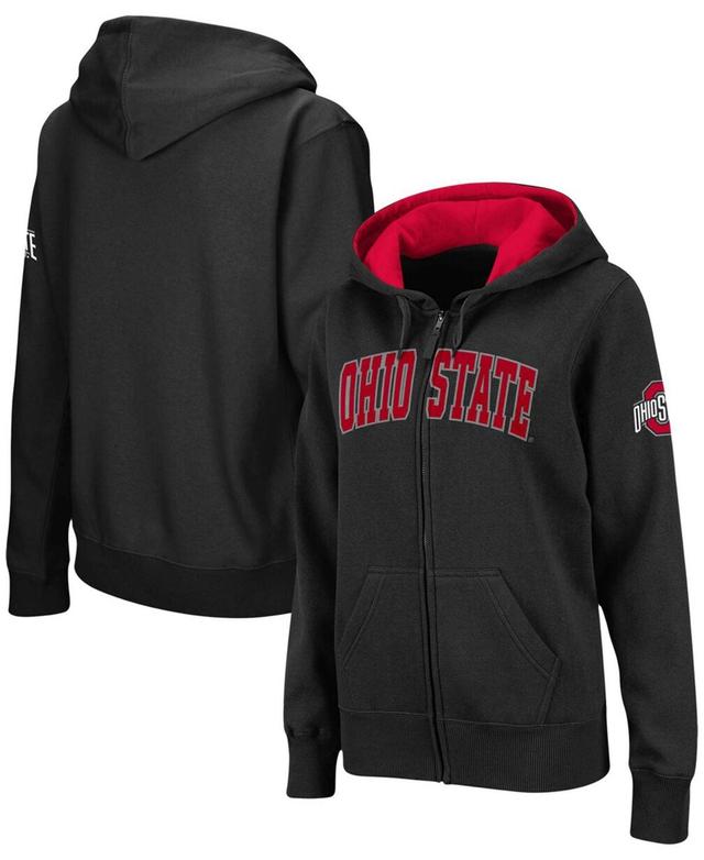 Womens Black Ohio State Buckeyes Arched Name Full-Zip Hoodie Product Image