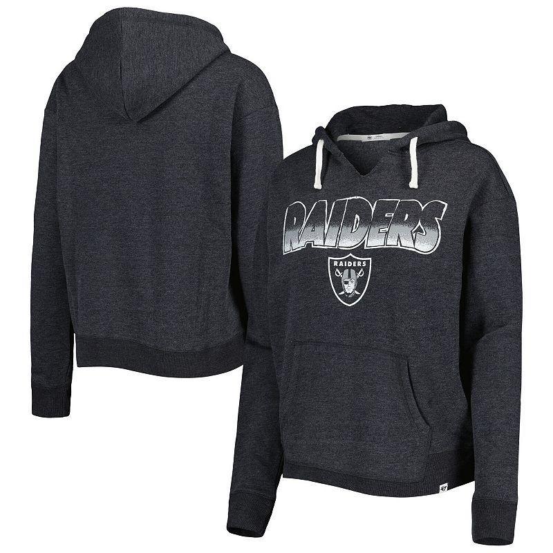 Womens 47 Black Las Vegas Raiders Color Rise Kennedy Notch Neck Pullover Hoodie Product Image