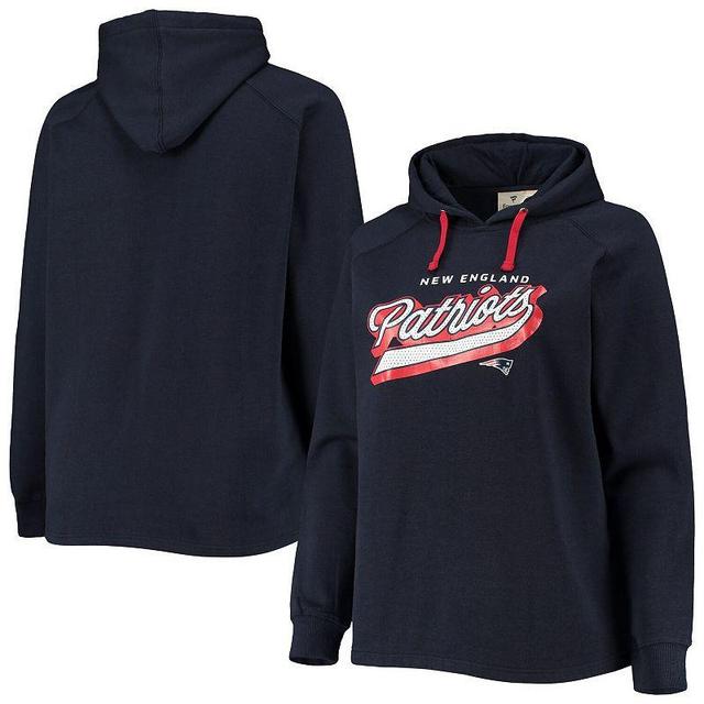 Womens Fanatics Branded New England Patriots Plus Size First Contact Raglan Pullover Hoodie Blue Product Image