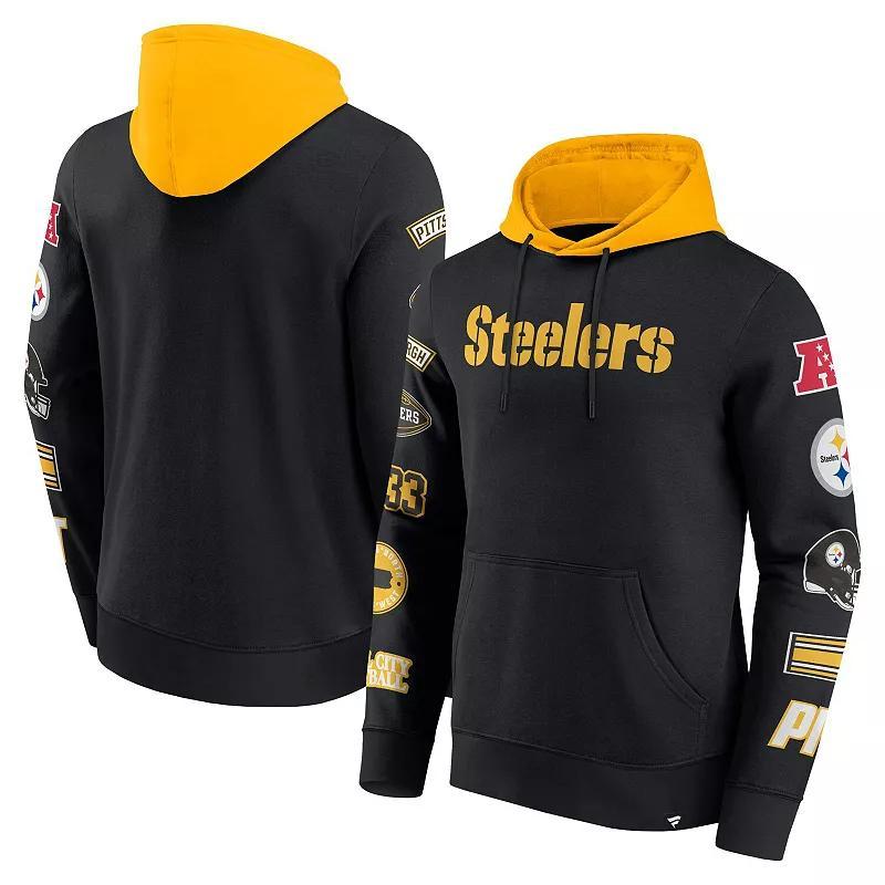 Mens Fanatics /Gold Pittsburgh Steelers Patched Out Pullover Hoodie Product Image