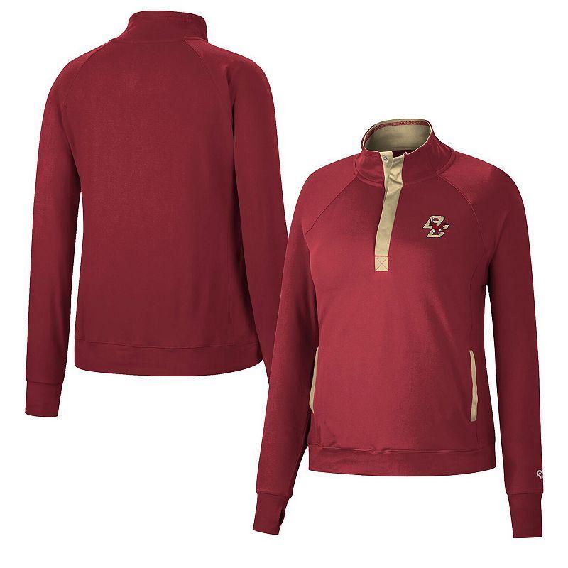 Womens Colosseum Maroon Boston College Eagles Kipling Raglan Quarter-Snap Top Product Image