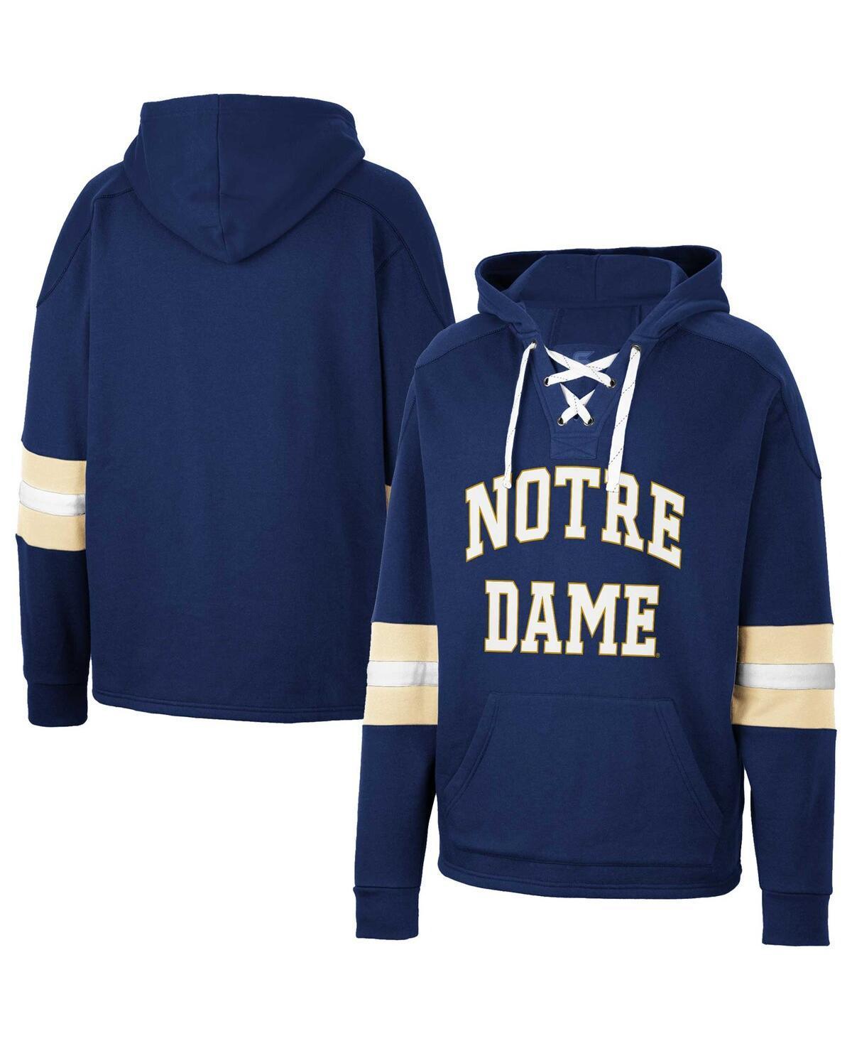 Mens Colosseum Notre Dame Fighting Irish Lace-Up 4.0 Pullover Hoodie Blue Product Image