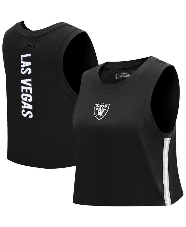 Womens Pro Standard Black Las Vegas Raiders Ombre Wordmark Classic Cropped Tank Top Product Image