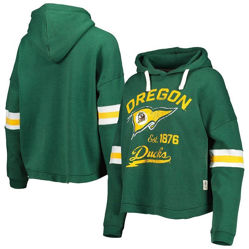 Womens Pressbox Green Oregon Ducks Super Pennant Pullover Hoodie Product Image