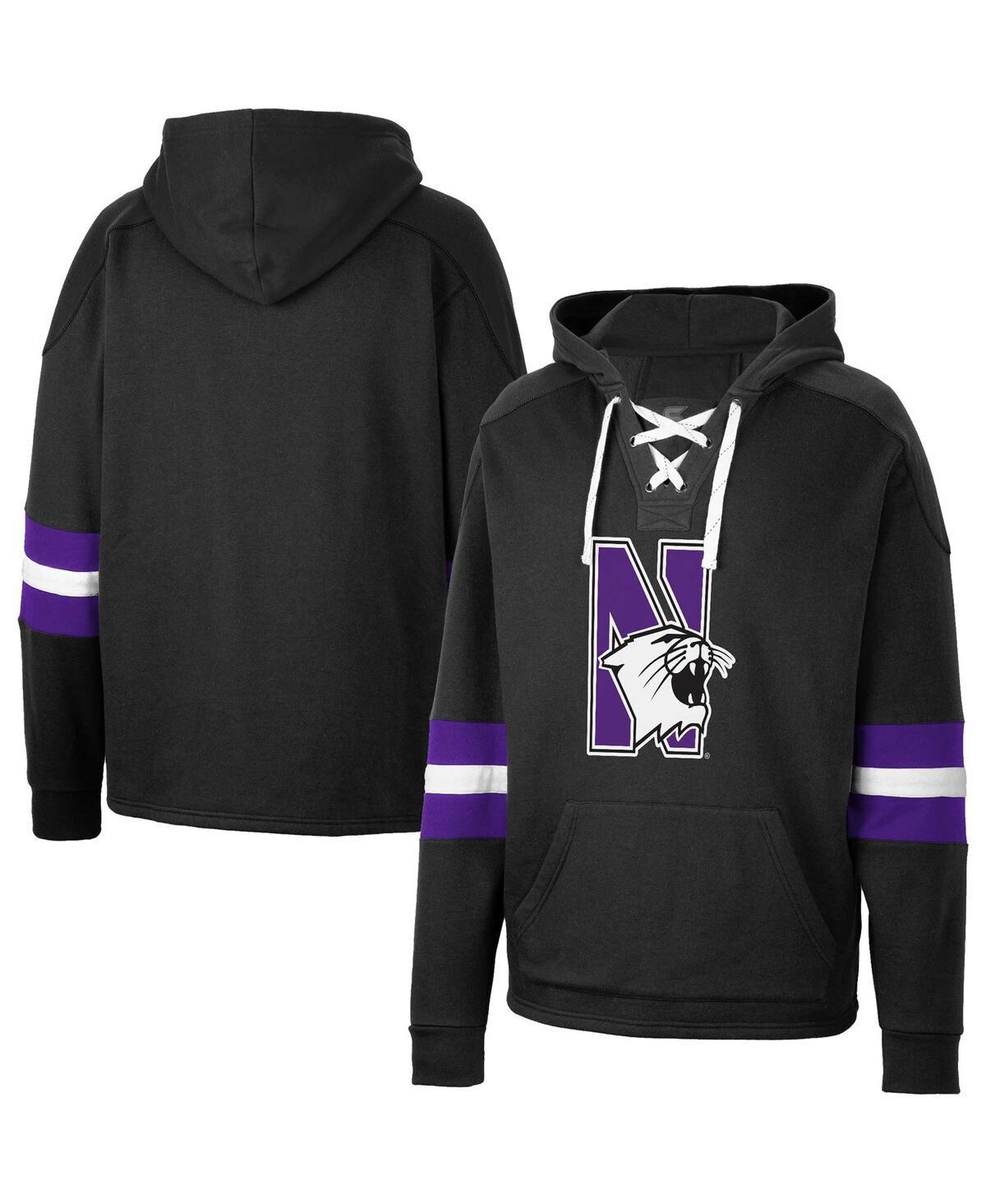 Mens Colosseum Black Northwestern Wildcats Lace-Up 4.0 Pullover Hoodie Product Image