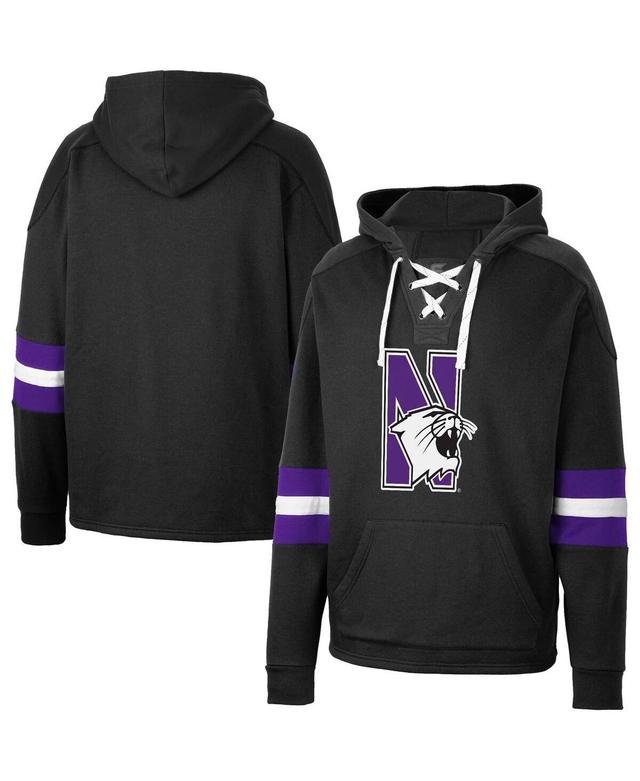 Mens Colosseum Black Northwestern Wildcats Lace-Up 4.0 Pullover Hoodie Product Image