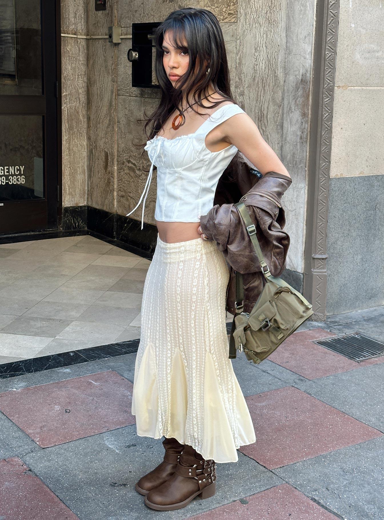 Betharia Midi Skirt Cream Product Image