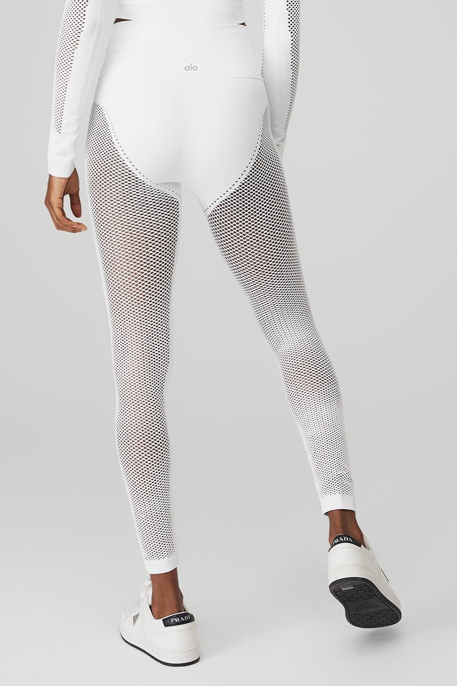 Seamless High-Waist 7/8 Limitless Open Air Legging - White Product Image