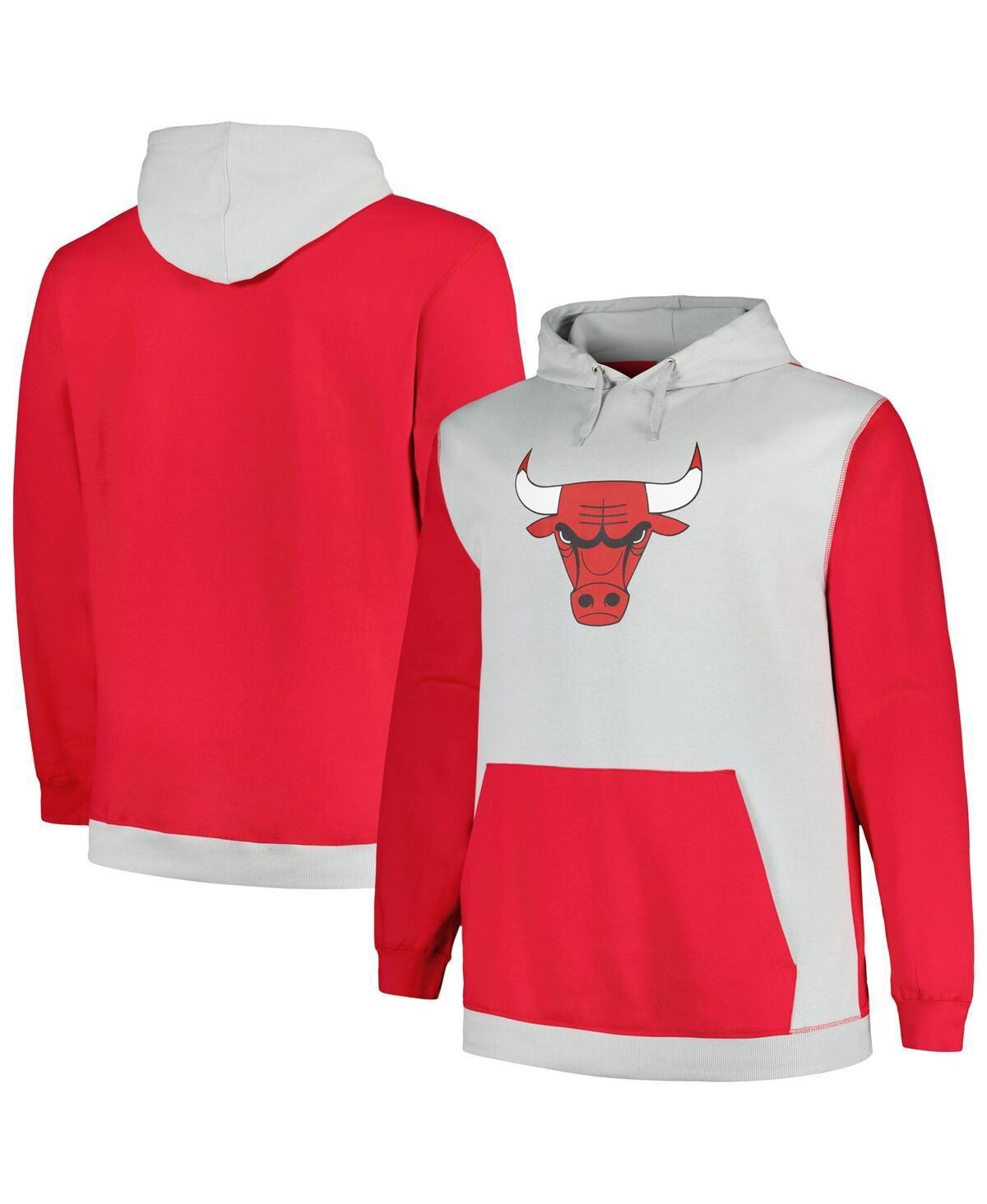 Mens Fanatics Branded /Silver Chicago Bulls Big & Tall Primary Arctic Pullover Hoodie Product Image