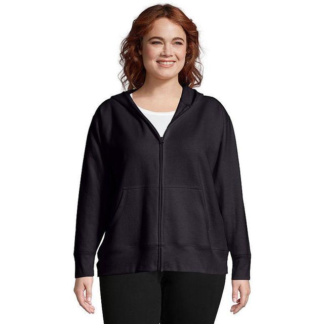 Hanes Just My Size EcoSmart Womens Full-Zip Fleece Hoodie (Plus ) Ebony 3X Product Image