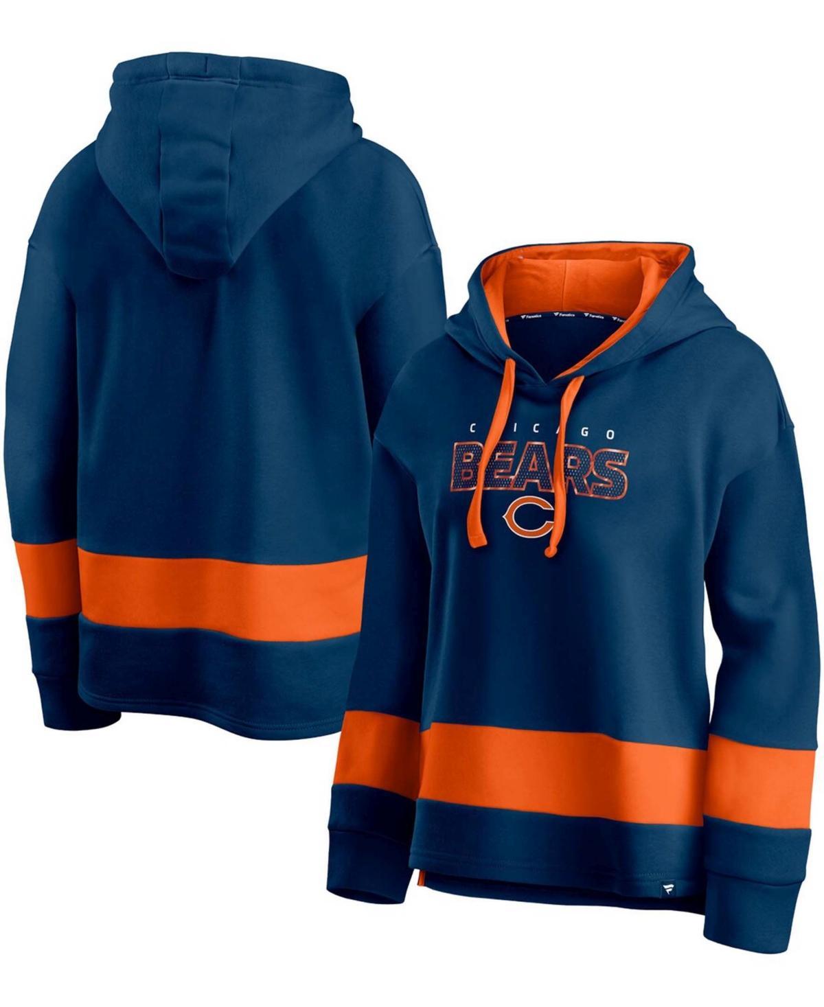 Womens Navy and Orange Chicago Bears Colors of Pride Colorblock Pullover Hoodie - Navy Product Image