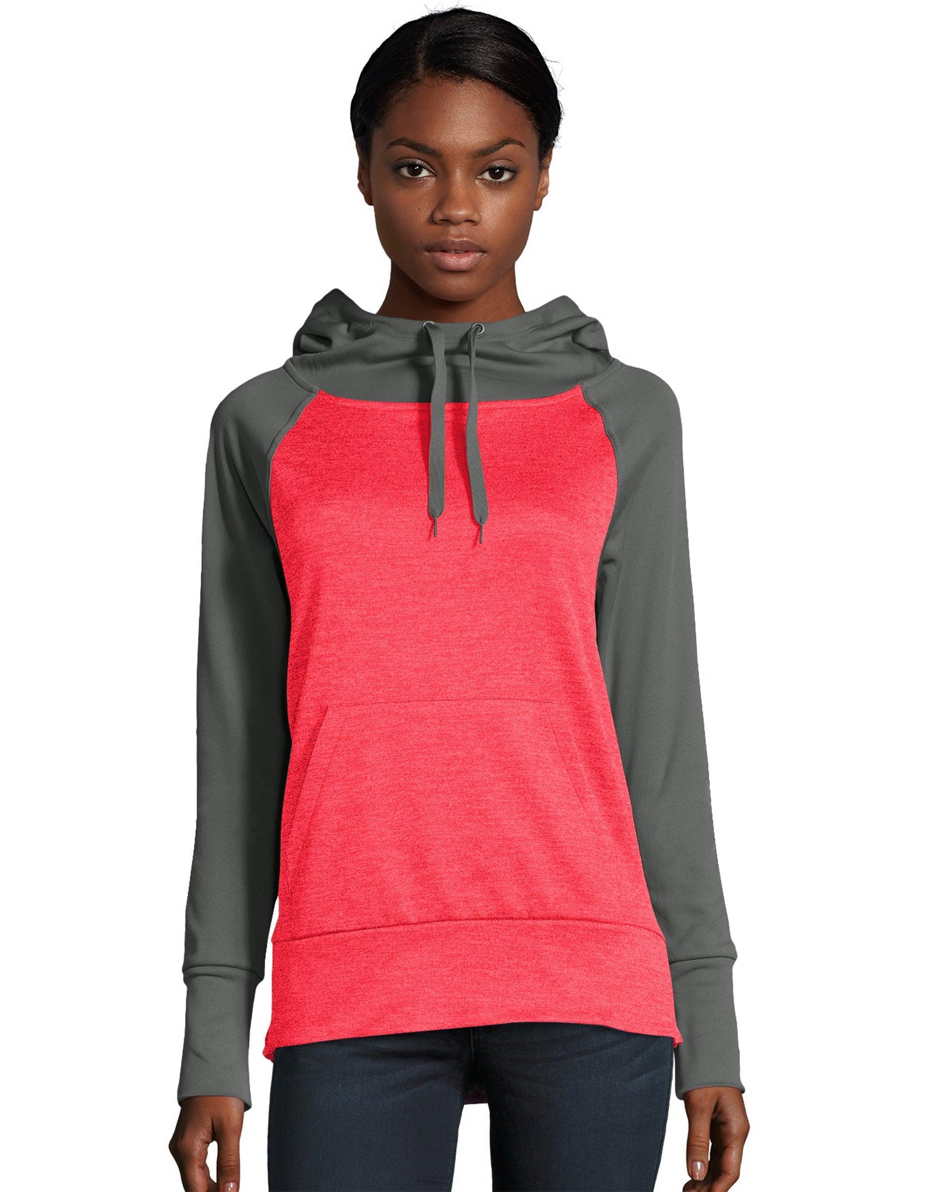 Hanes Sport Womens Performance Fleece Hoodie Fresh Berry/Fresh Berry Heather M Product Image