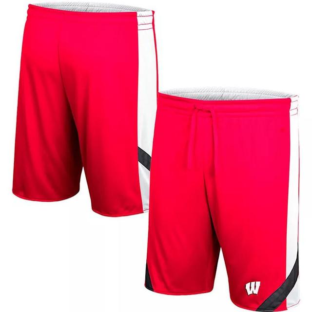 Mens Colosseum /White Wisconsin Badgers Am I Wrong Reversible Shorts Product Image