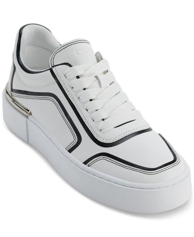 Dkny Womens Baylor Lace-Up Sneakers - White/ Product Image