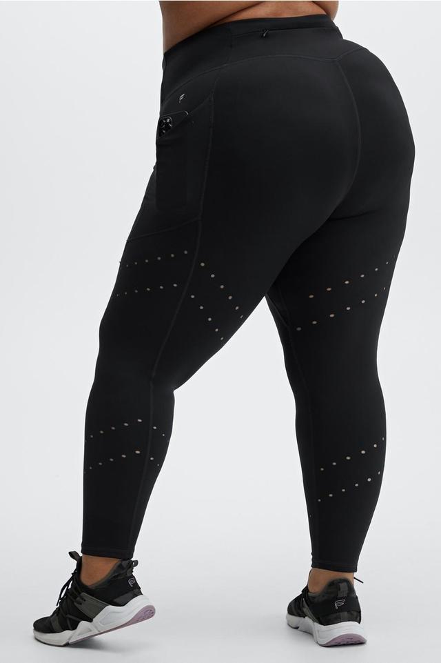 Fabletics High-Waisted Perforated Run 7/8 Womens black plus Size 4X Product Image