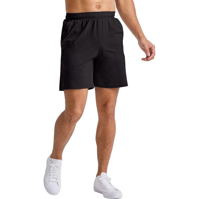 Mens Hanes Tri-blend Jersey Shorts Silverstone Pe Grey Product Image