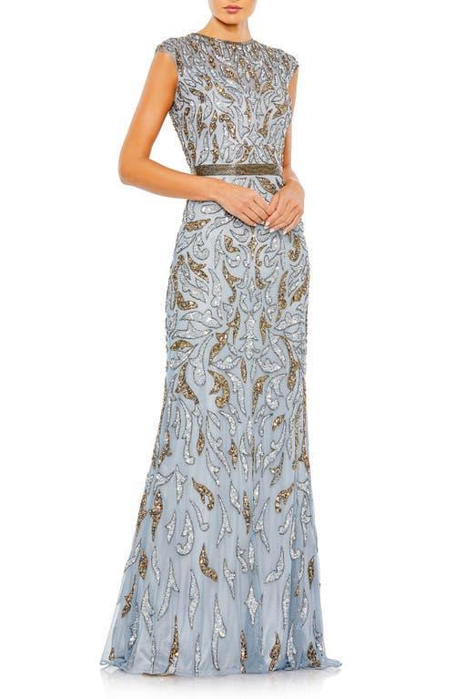 Mac Duggal Beaded Paisley Sleeveless Trumpet Gown Product Image