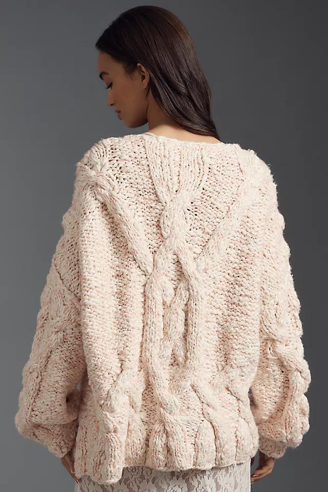 By Anthropologie Chunky Cable-Knit Oversized Cardigan Sweater Product Image