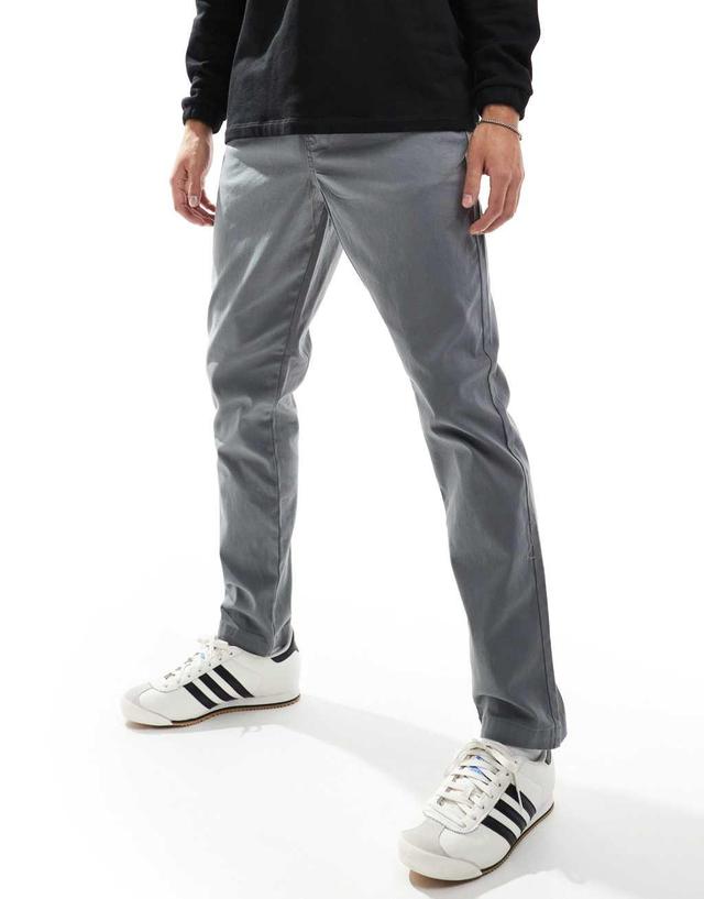 ASOS DESIGN pull on pants in gray with elastic waist Product Image