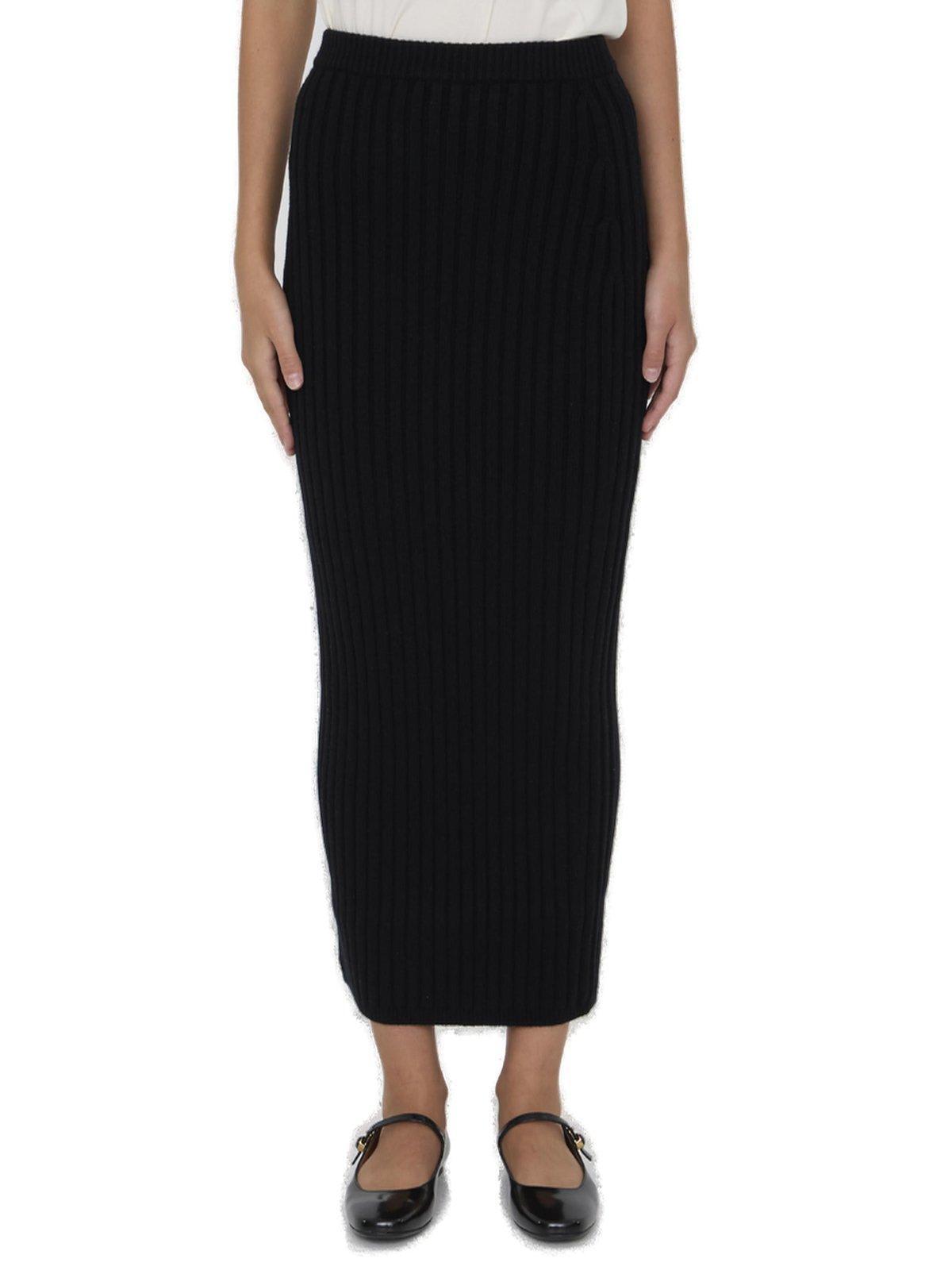 Wool-cashmere-blend Maxi Skirt In Black Product Image