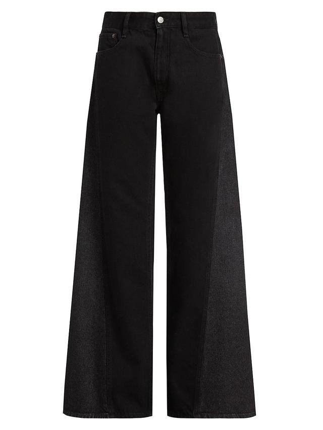 Womens Mid-Rise Wide-Leg Jeans Product Image