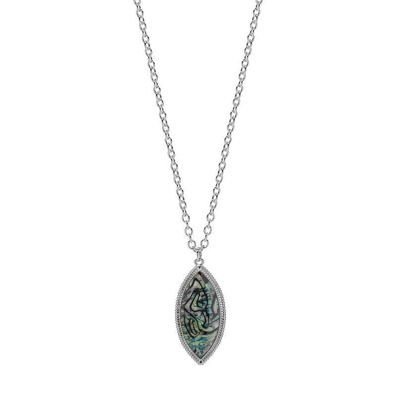 Emberly Silver Tone Multi Color Gem Pendant Necklace, Womens Product Image