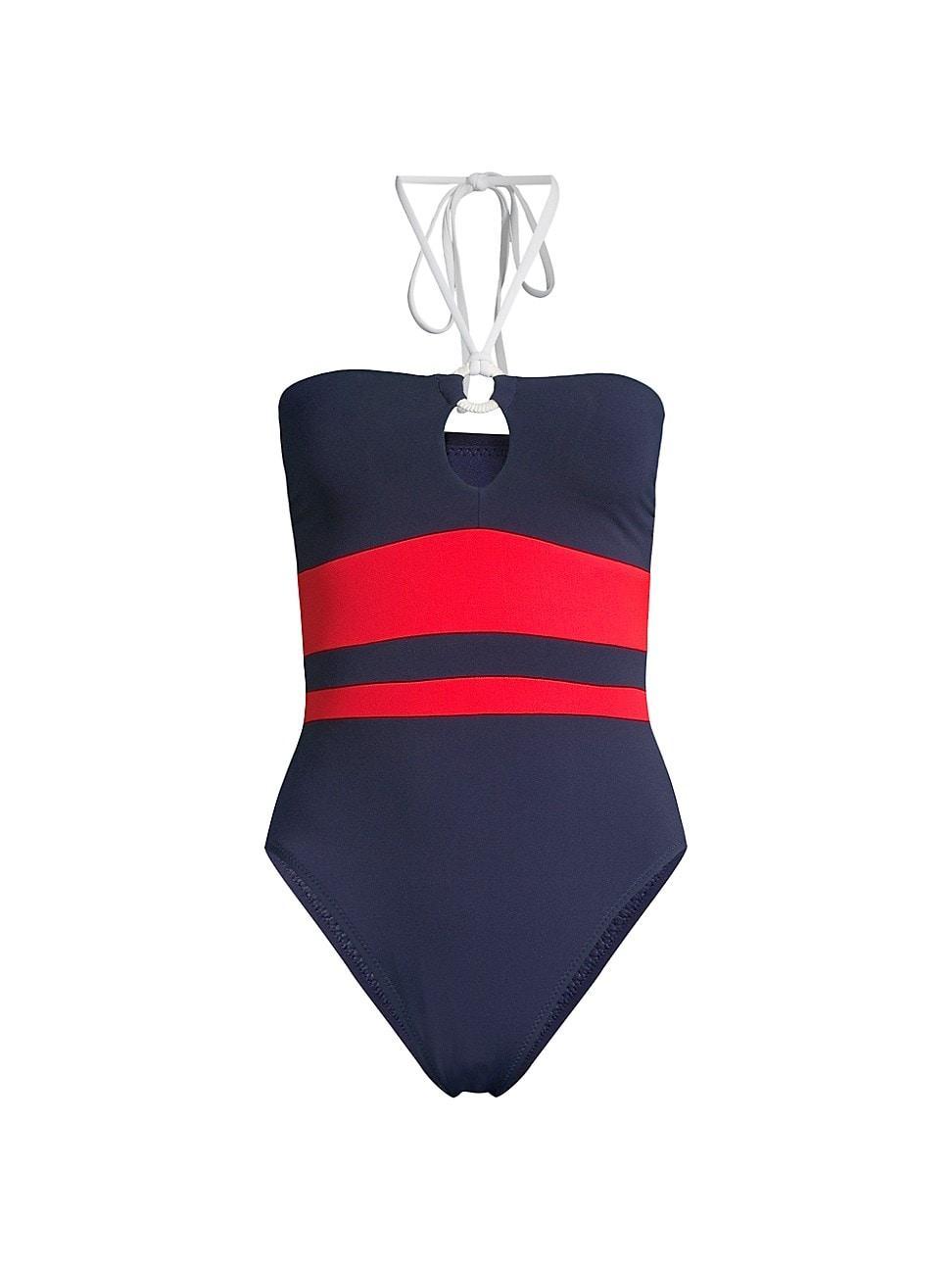 Womens Babe Striped One-Piece Swimsuit Product Image