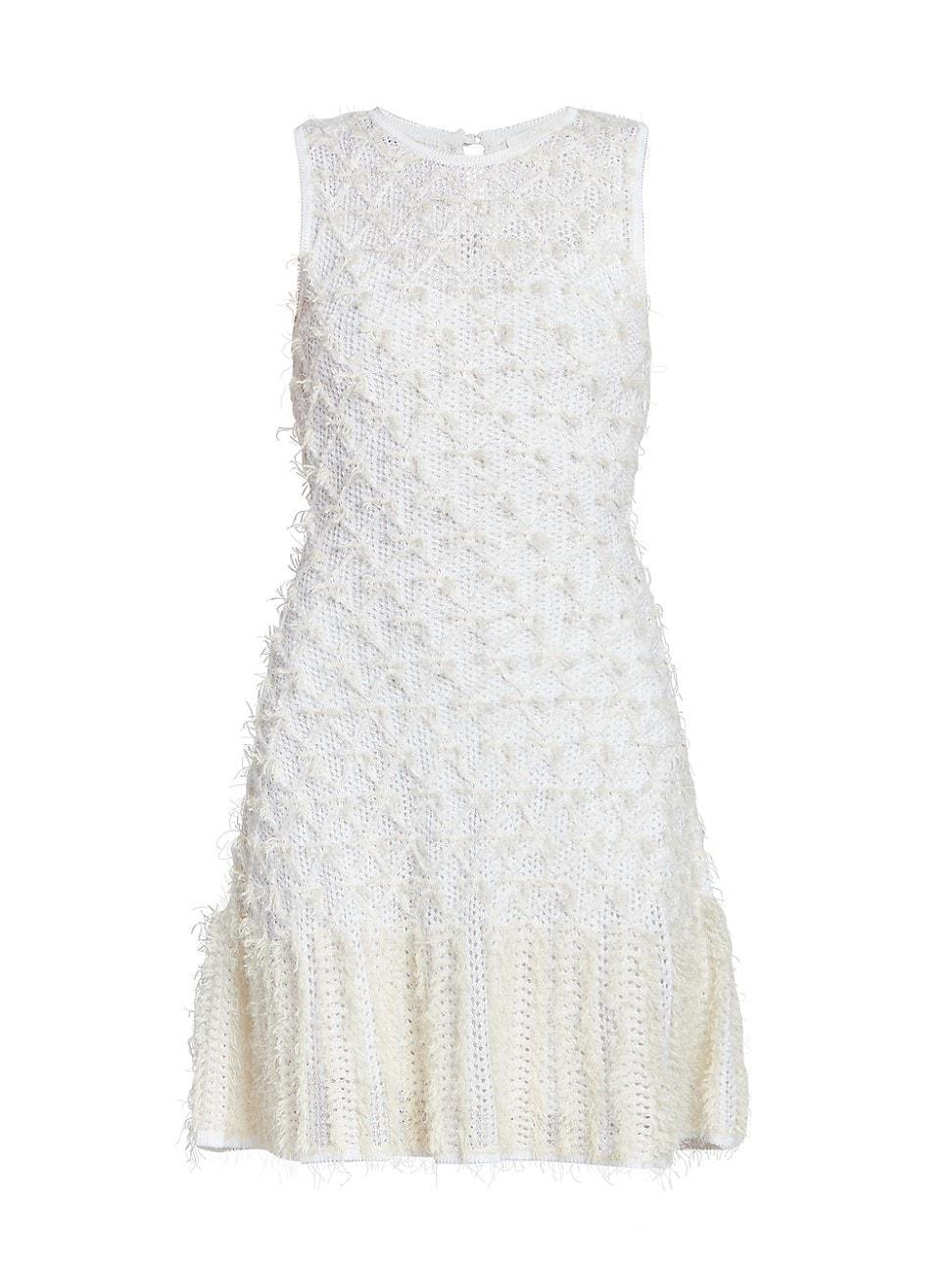 Womens Woven Fringe-Embellished Dress Product Image