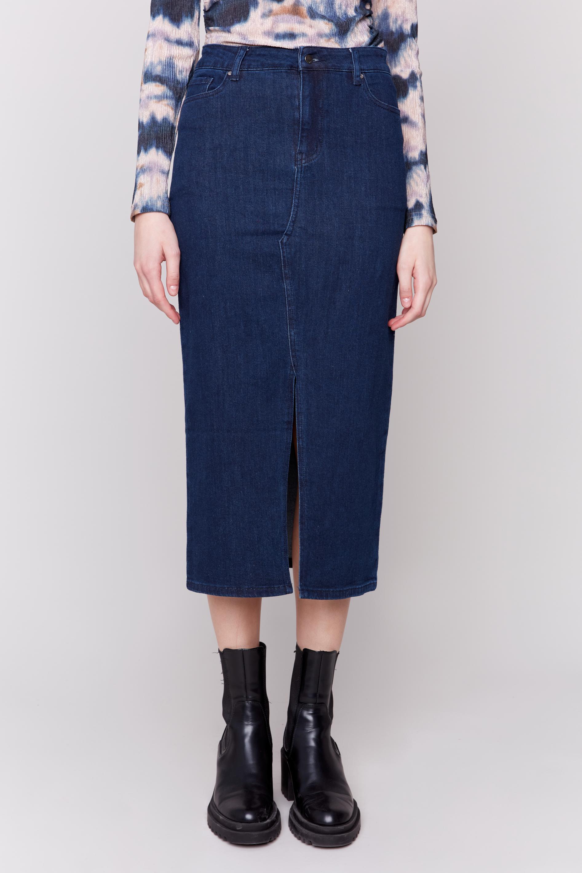 Long Denim Skirt Product Image