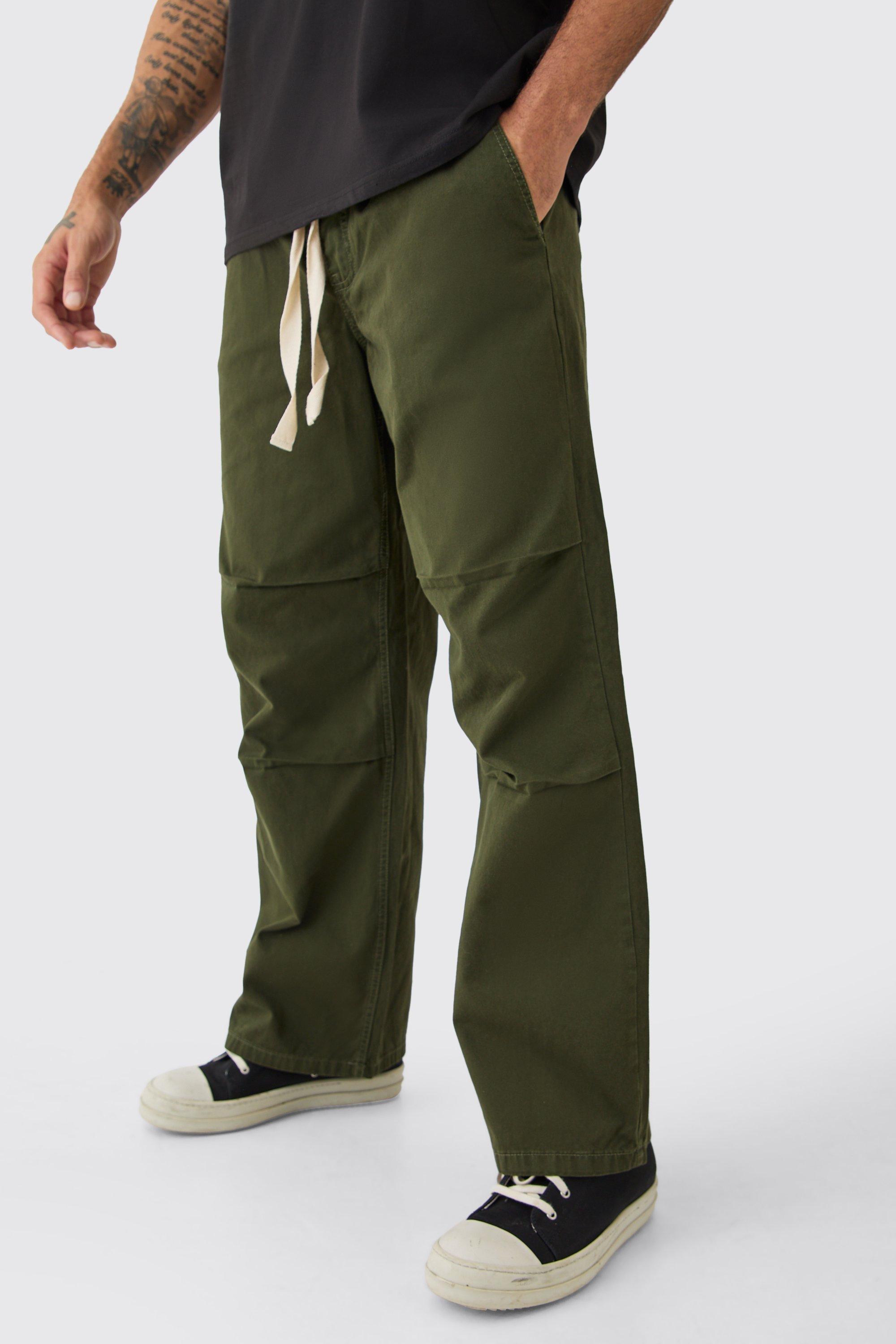 Elastic Waist Contrast Drawcord Extreme Baggy Trouser | boohooMAN USA Product Image