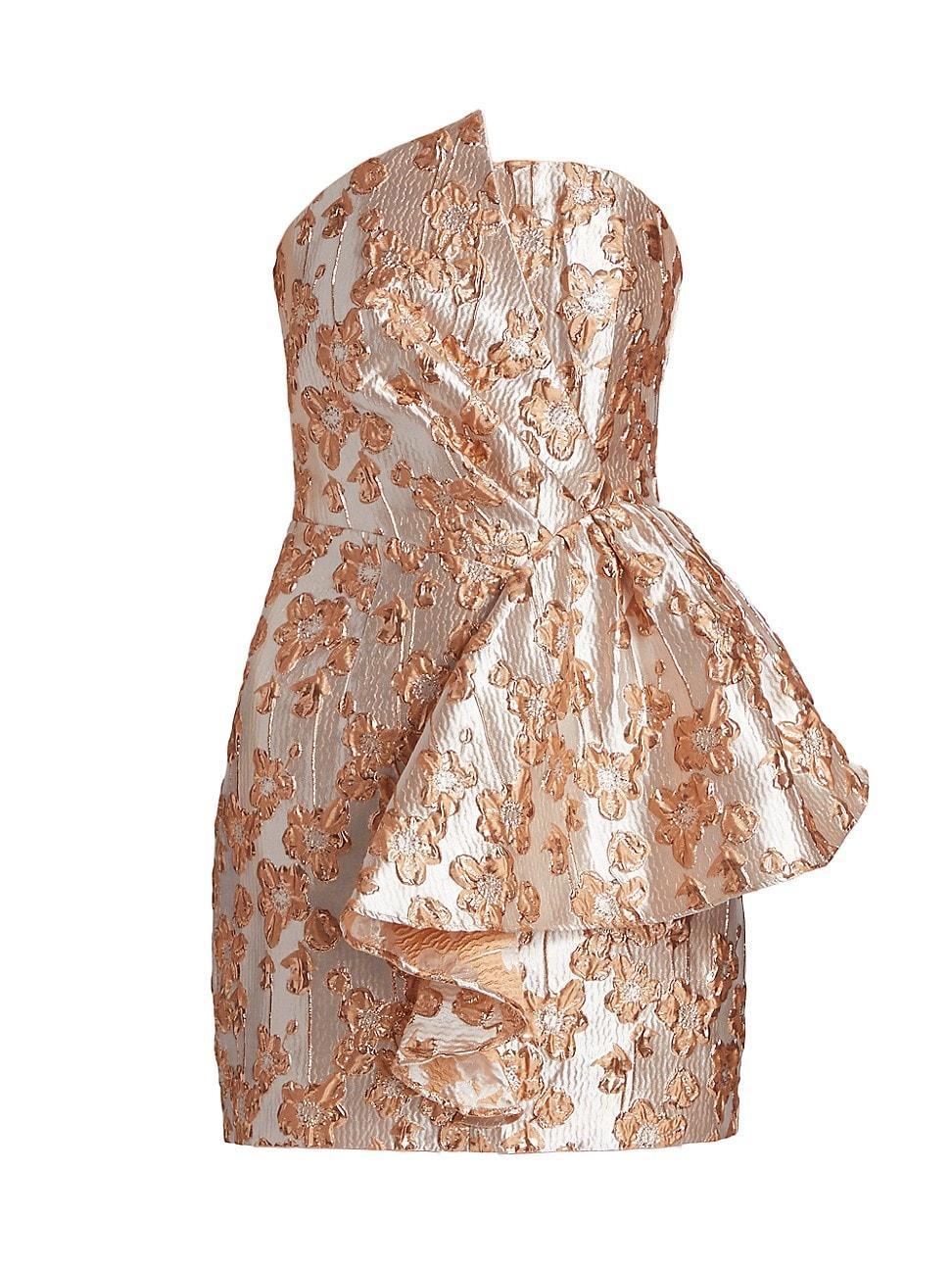 Womens Elevated Occasion Allure Metallic Jacquard Minidress Product Image