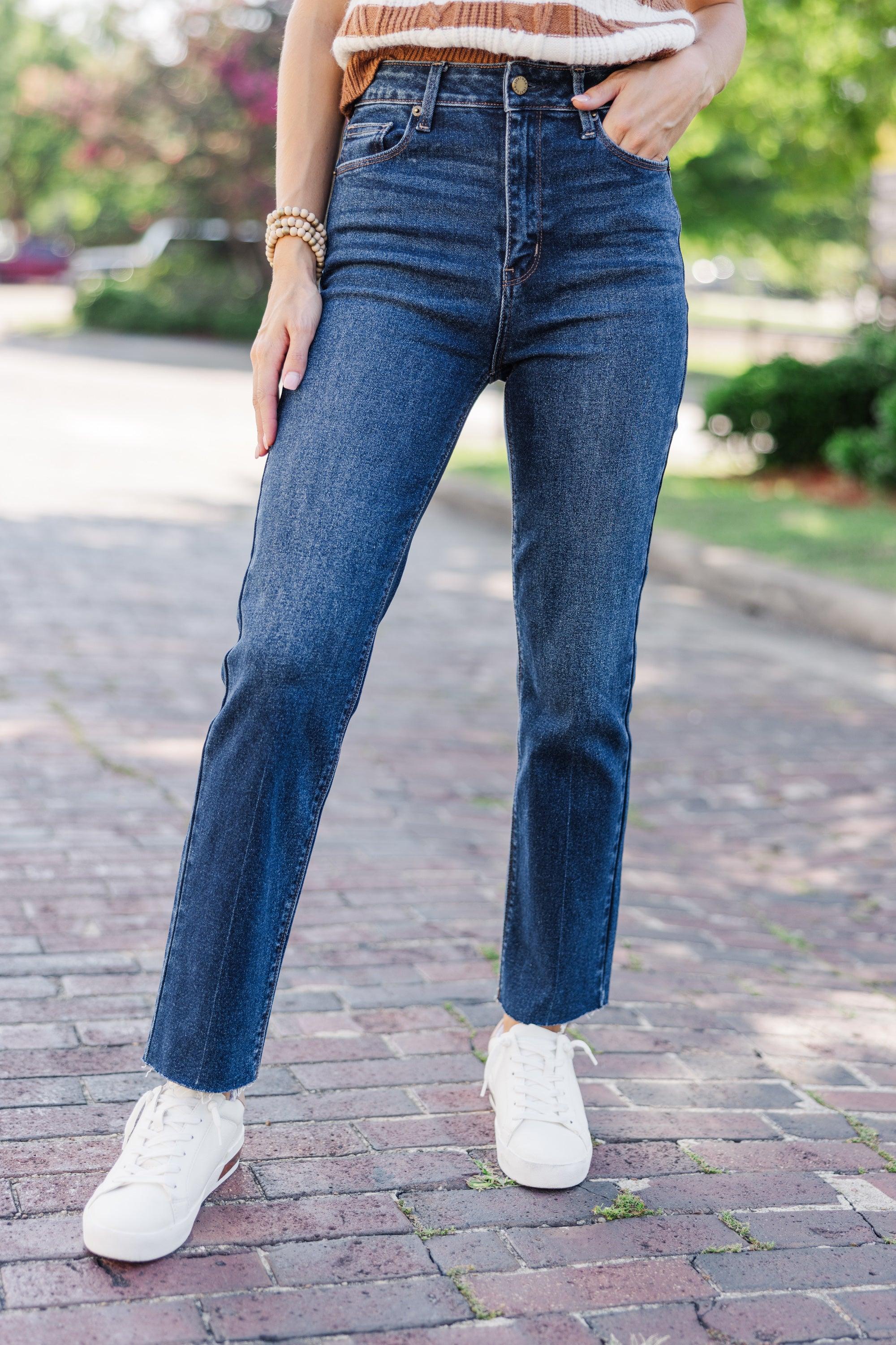 Day To Day Dark Wash Straight Leg Jeans Female product image