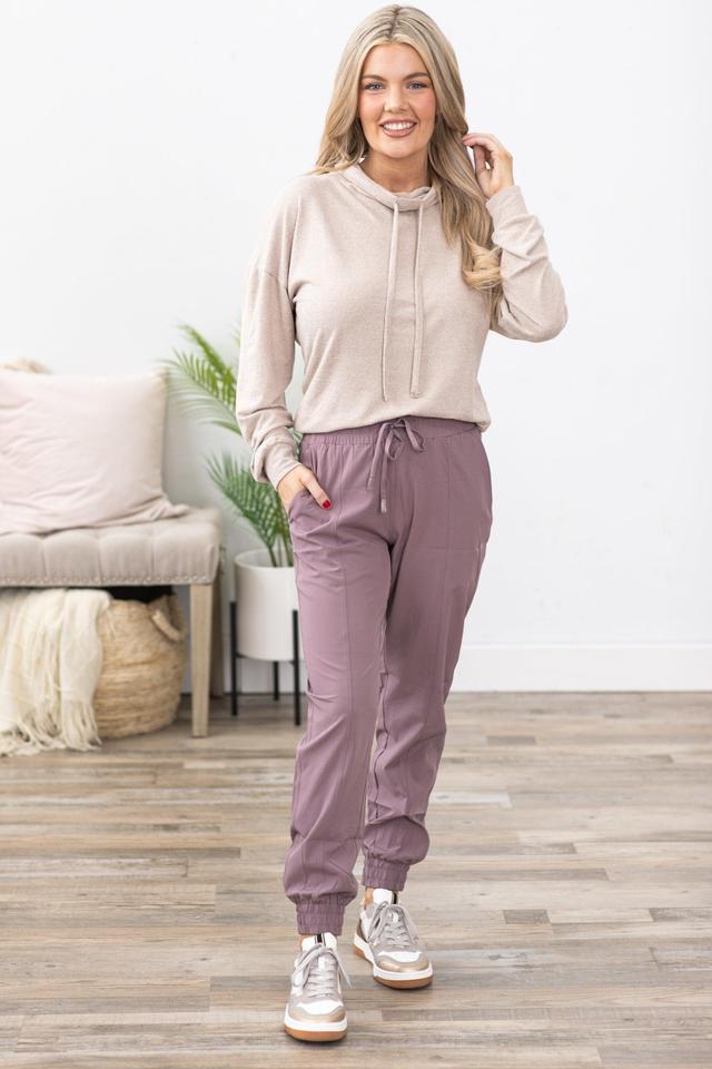 Mauve High Waist Cuffed Joggers Product Image