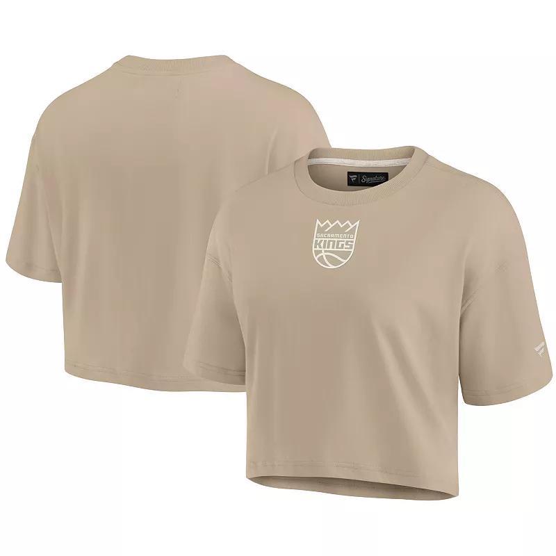 Womens Fanatics Signature Khaki Sacramento Kings Elements Super Soft Boxy Cropped T-Shirt Product Image