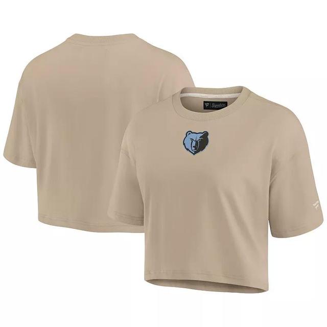 Womens Fanatics Signature Khaki Memphis Grizzlies Elements Super Soft Boxy Cropped T-Shirt Product Image