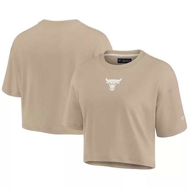 Womens Fanatics Signature Khaki Chicago Bulls Elements Super Soft Boxy Cropped T-Shirt Product Image