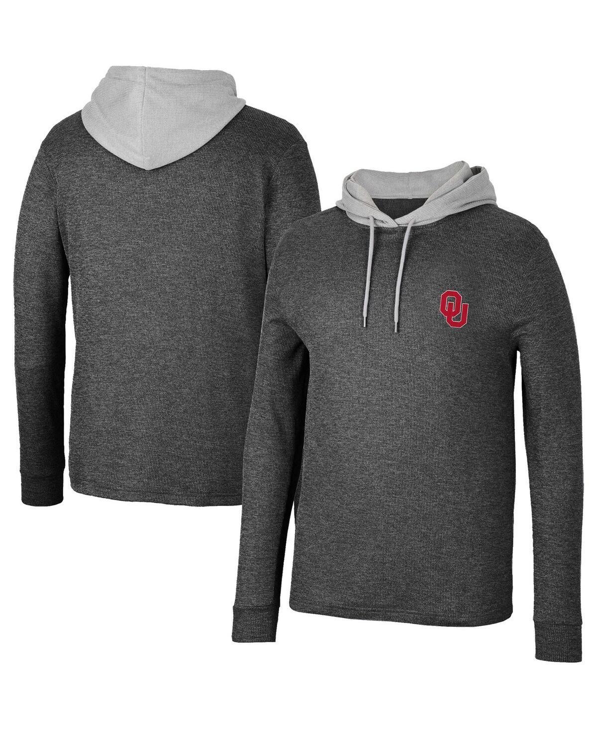 Mens Colosseum Oklahoma Sooners Ballot Waffle-Knit Thermal Long Sleeve Hoodie T-Shirt Product Image