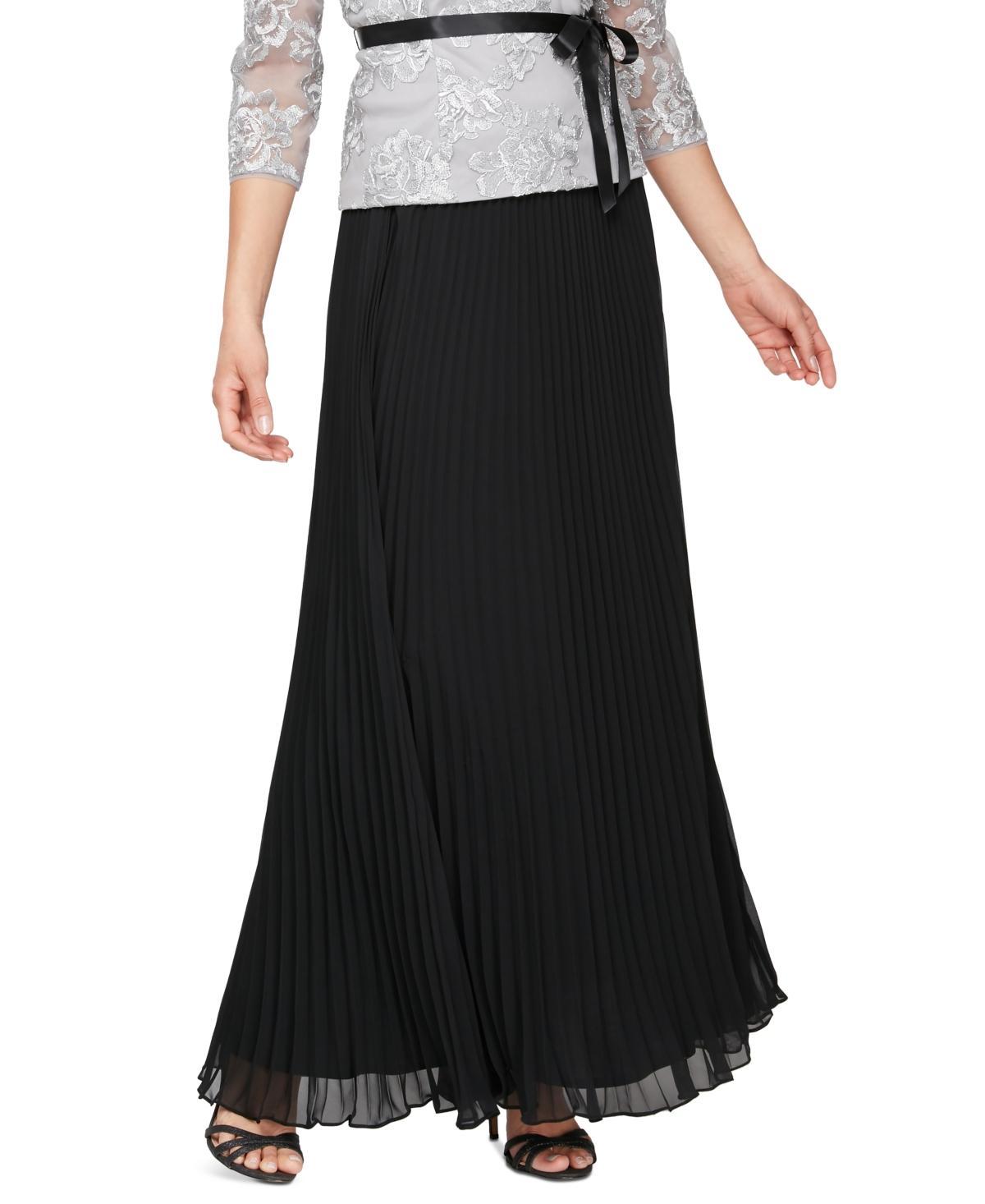 Alex Evenings Womens Pleated Chiffon Maxi Skirt Product Image