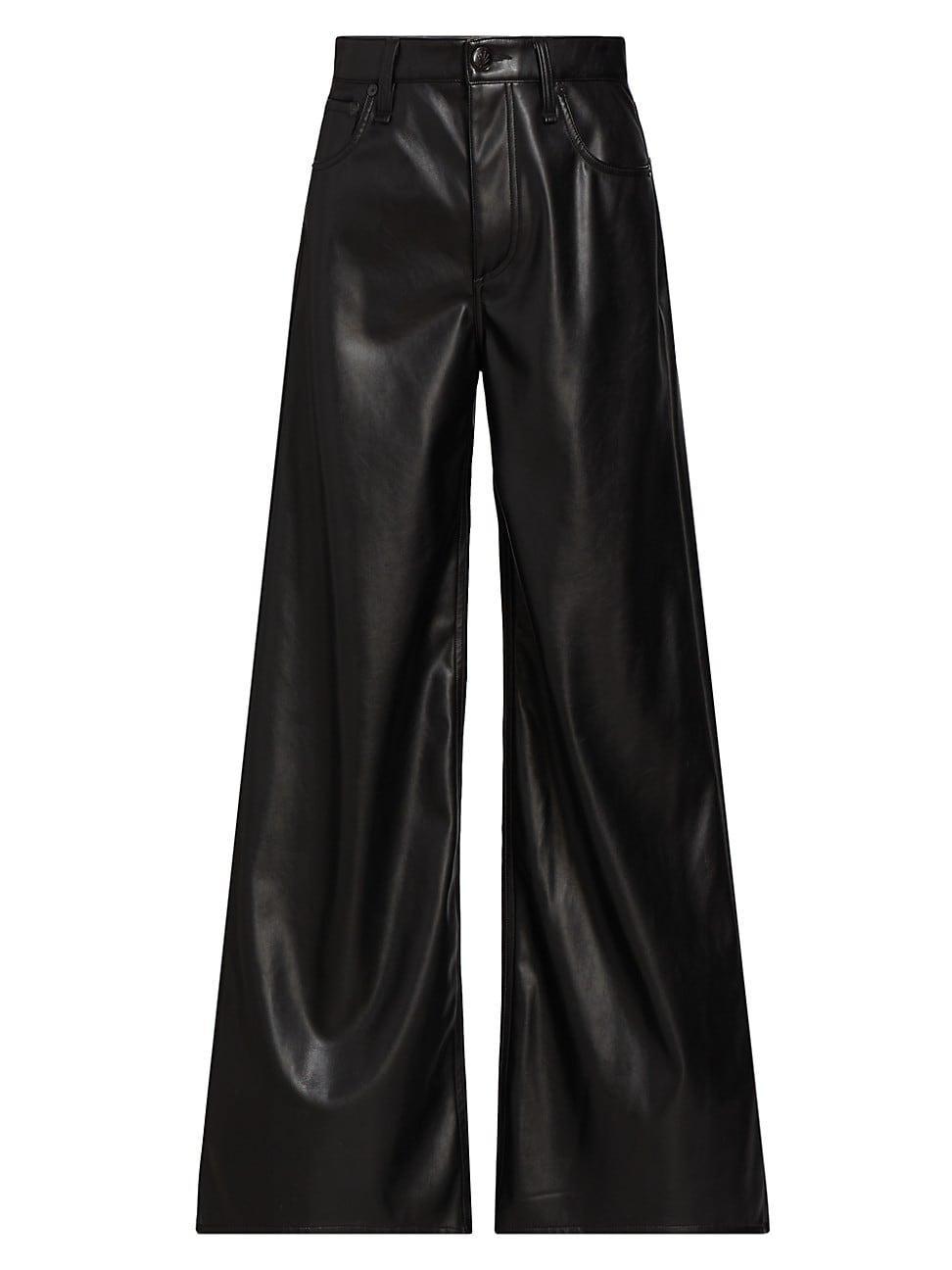 Womens Sofie Faux Leather Crop Pants product image