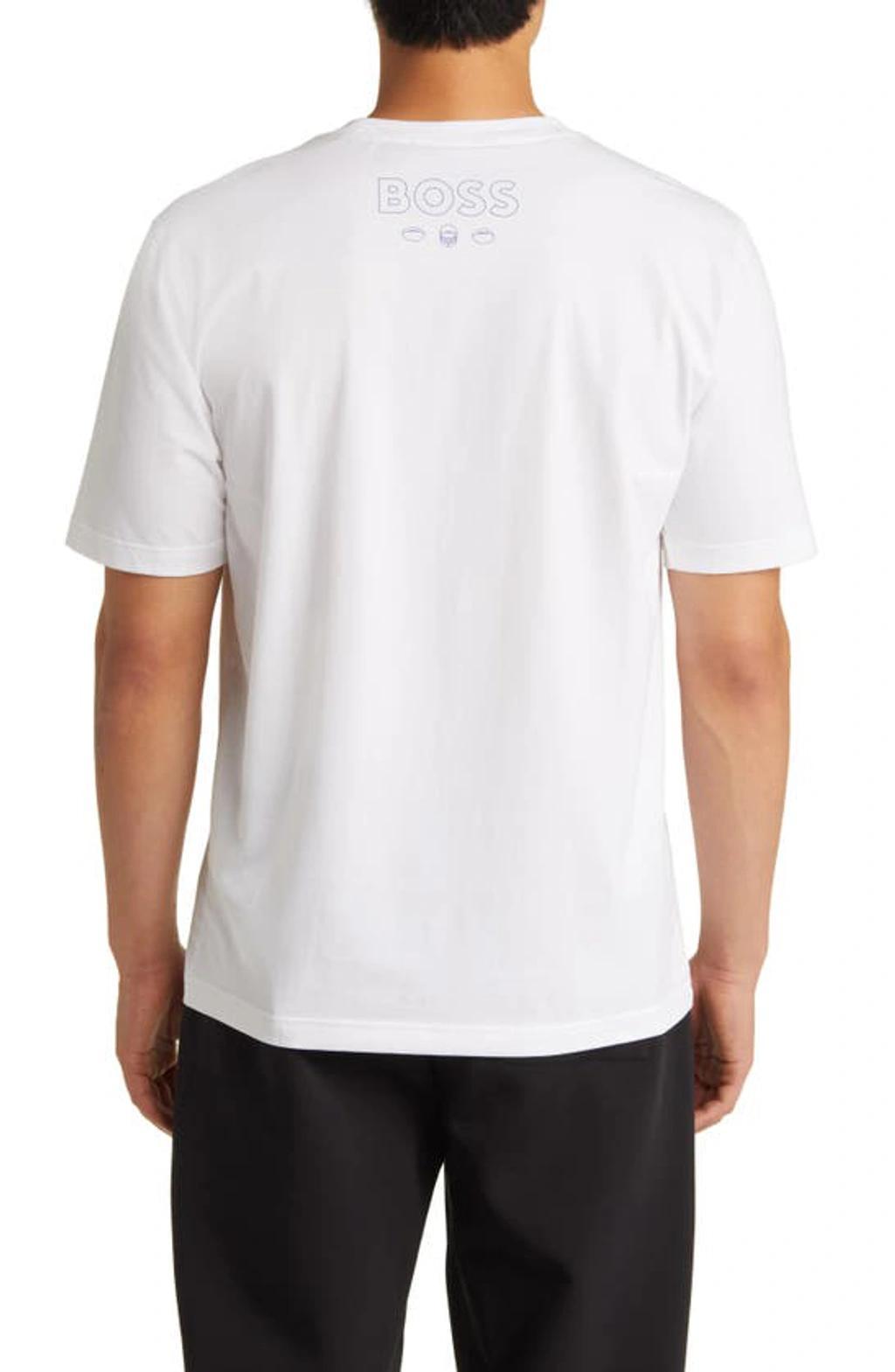 HUGO BOSS X Nfl Stretch-cotton T-shirt With Collaborative Branding In Natural Product Image