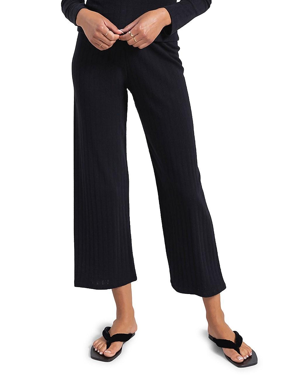 Womens Pointelle Burnout Crop Pants Product Image